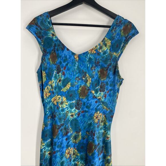 Tibi Silk Maxi Dress Women’s Medium Floral Brush Bohemian Avante Garde 879 - Picture 2 of 6